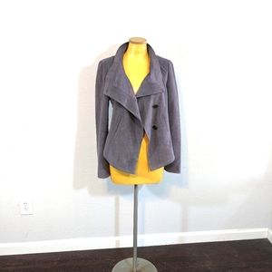 BCBG Max Azria Gray Asymmetrical Faux Micro Suede Moto Jacket // Size Small